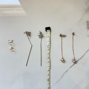 Elegant Silver and Gold Earrings Set